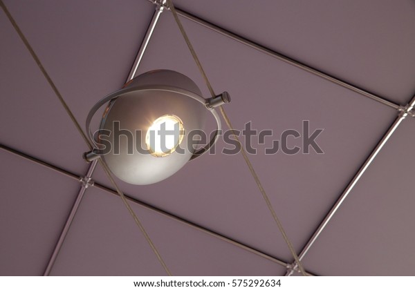 Halogen Lamp Spot Light Against Suspended Stock Photo Edit Now