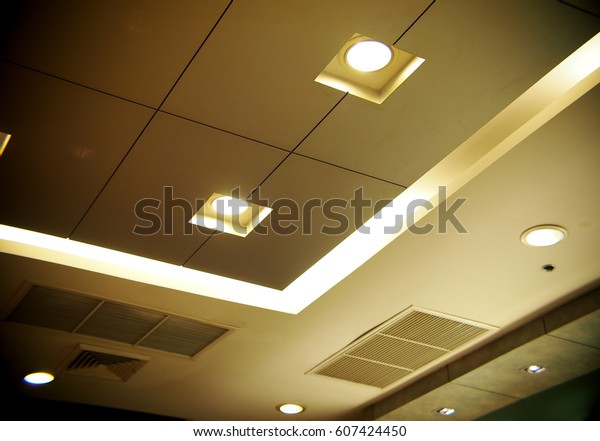 Halogen Led Bulbs Ceiling Lamps Lighting Stock Photo Edit
