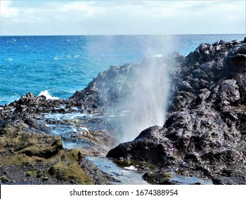 Halona Lookout Blowhole On Hawaii