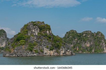 Halong Bay In The Gulf Of Tonkin With Its Large Rock Chain In Hanoi, Vietnam