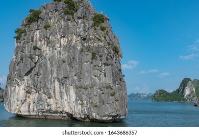 Halong Bay In The Gulf Of Tonkin With Its Large Rock Chain In Hanoi, Vietnam