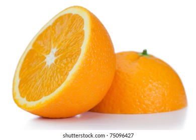 Halved Orange On White Background Stock Photo 75096427 | Shutterstock