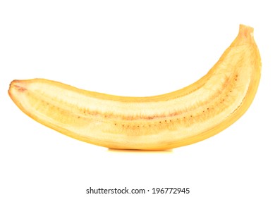 Halved Ripe Banana Isolated On White Background