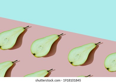 halves of pears pattern. pears abstract background pink with blue - Powered by Shutterstock - Get 15% off with code: PIKWIZARD15