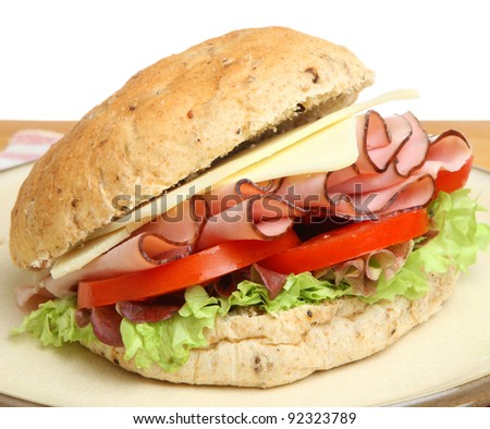 Ham Cheese Granary Bread Roll Stock Photo Edit Now 92323789