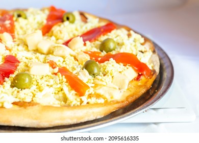 
Ham Pizza Tomato Egg Freshly Baked