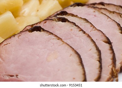 Ham Sliced Roasted Baked Virginia With Pineapple Chunks