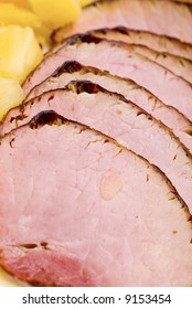 Ham Sliced Roasted Baked Virginia With Pineapple Chunks