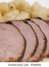 Ham Sliced Roasted Baked Virginia With Pineapple Chunks