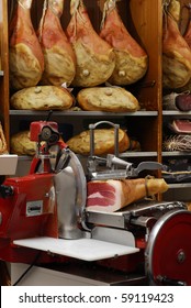 Ham Slicer In A Warehouse.