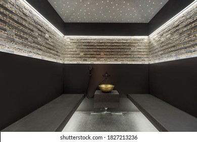 Hamam - Turkish Bath & Spa. Modern Interior Design With The Effect Of The Starry Sky.