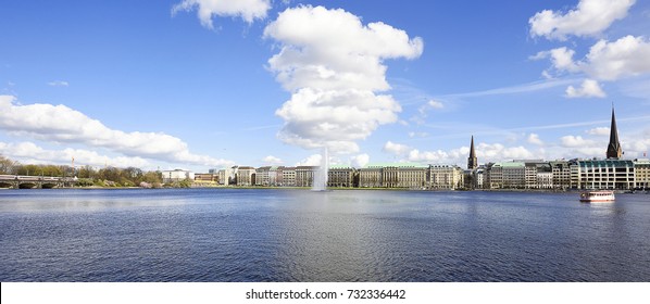 Hamburg Binnenalster Water Fountain