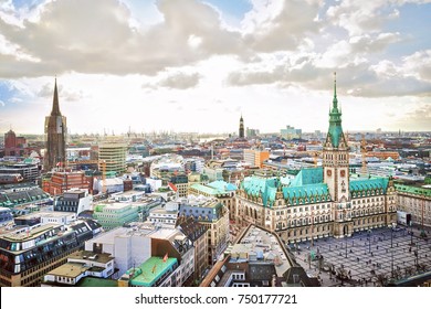 Hamburg City Hall And Downtown