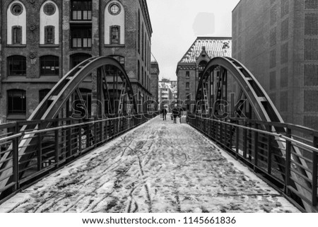 Similar – Speicherstadt Fußgängerbrücke