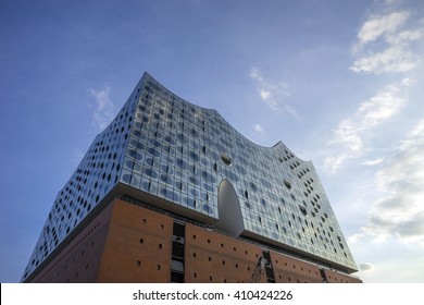 Hamburg, Germany - April 10, 2015: The Elbphilharmonie, a concert hall under construction in the Hafen City quarter of Hamburg, Germany.
