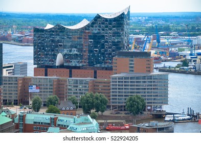 Hamburg, Germany - July 15, 2016: The Elbphilharmonie, a concert hall in the Hafen City quarter of Hamburg, Germany.