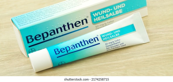 Hamburg, Germany - June 23  2022: Bayer Bepanthen Wund Und Heilsalbe, Wound And Healing Ointment