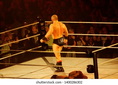 Hamburg, Germany - May 16th 2019: Lars Sullivan Appears After A Match And Attacks Matt Hardy