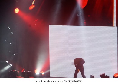 Hamburg, Germany - May 16th 2019:  Tag Team Match Between Shinsuke Nakamura & Rusev Vs. Apollo Crews & Matt Hardy