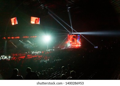 Hamburg, Germany - May 16th 2019:  Tag Team Match Between Shinsuke Nakamura & Rusev Vs. Apollo Crews & Matt Hardy