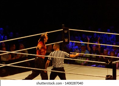 Hamburg, Germany - May 16th 2019:  Tag Team Match Between Shinsuke Nakamura & Rusev Vs. Apollo Crews & Matt Hardy