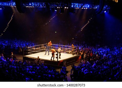 Hamburg, Germany - May 16th 2019:  Tag Team Match Between Shinsuke Nakamura & Rusev Vs. Apollo Crews & Matt Hardy