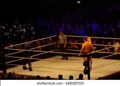 Hamburg, Germany - May 16th 2019:  Tag Team Match Between Shinsuke Nakamura & Rusev Vs. Apollo Crews & Matt Hardy