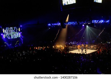 Hamburg, Germany - May 16th 2019:  Tag Team Match Between Shinsuke Nakamura & Rusev Vs. Apollo Crews & Matt Hardy