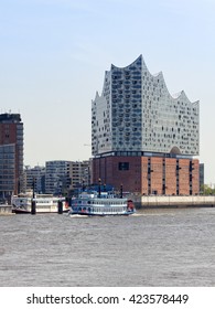 Hamburg, Germany - May 19, 2016: The Elbphilharmonie, a concert hall in the HafenCity quarter. The new construction is designed by Swiss architecture firm Herzog & de Meuron.