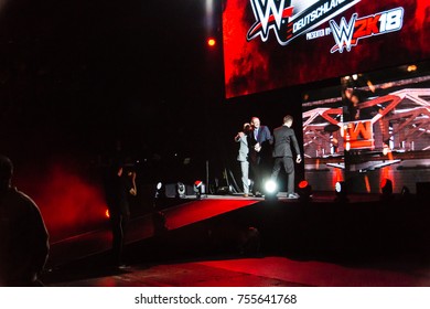 Hamburg, Germany - November 10, 2017: The Barclaycard Arena bevor the WWE Raw Show during WWE Live Tour 2017 starts
