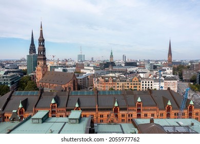 Hamburg, Deutschland, Panorama des Hafens und der Stadt