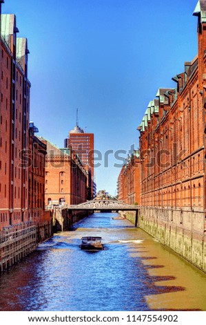 Similar – Image, Stock Photo Port of Hamburg at sunset