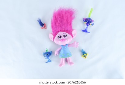 Hamburg, USA - November 17 2021; A Group of Collectable Children's Toy Trolls