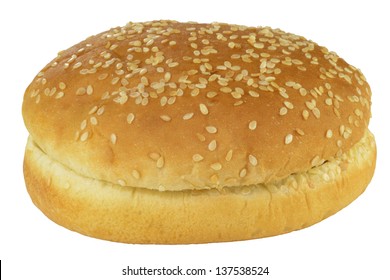 Hamburger Bun  Isolated On A White Background