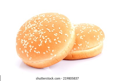 Hamburger Bun Isolated On White Background