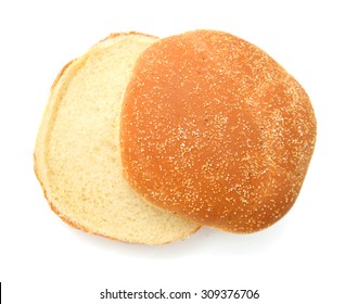 Hamburger Bun Isolated On White Background