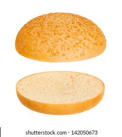 Hamburger Bun On A White Background