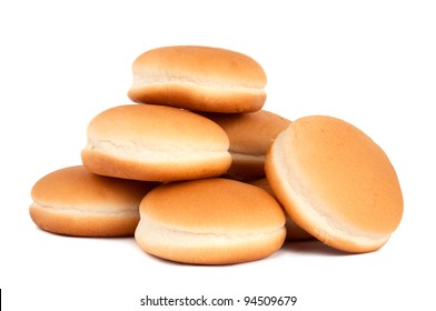 Hamburger Buns Isolated On White Background