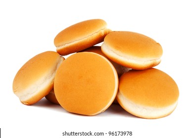 Hamburger Buns Isolated On White Background