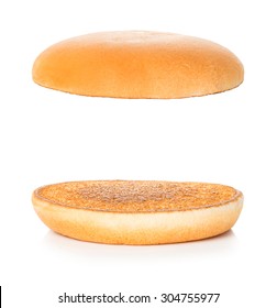 Hamburger, Cheeseburger Bun On A White Background