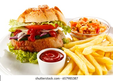 Hamburger French Fries Stock Photo 657985387 | Shutterstock