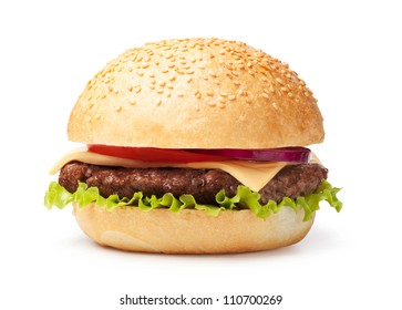 Hamburger Isolated On White Background