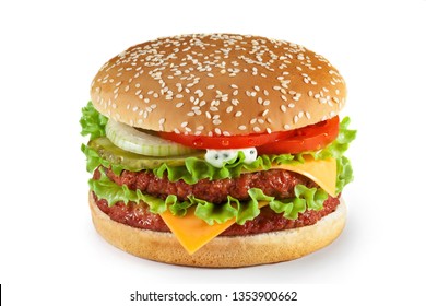 Hamburger Isolated On White Background