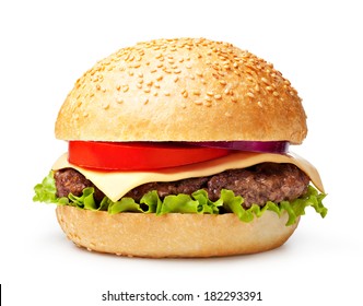 Hamburger Isolated On White Background