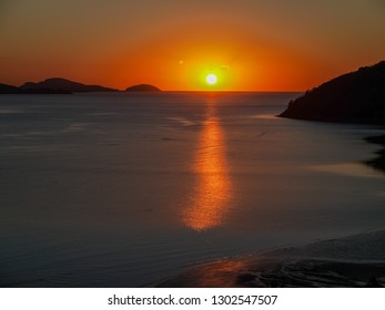 Hamilton Island Scene Showing Water And Sunset