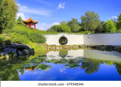 HAMILTON, NZ - FEBRUARY 25, 2015: Chinese Scholar's Garden In Hamilton Gardens