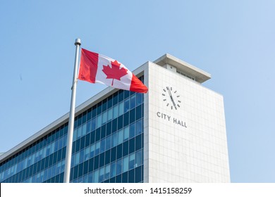 Hamilton, Ontario/Canada - May 30, 2019: Photograph Of City Hall Hamilton.