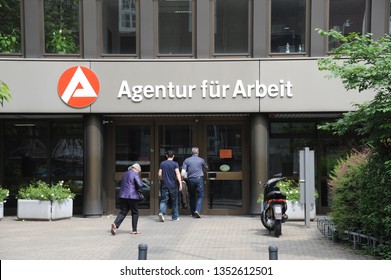 Hamm, North Rhine-Westphalia / Germany - May 20, 2011: Logo of a Job Center, the state owned employment agency in Hamm, Germany