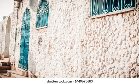 Hammamet Medina Streets With Blue Walls. Tunis, North Africa