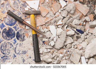 Hammer And Chisel On The Rubble